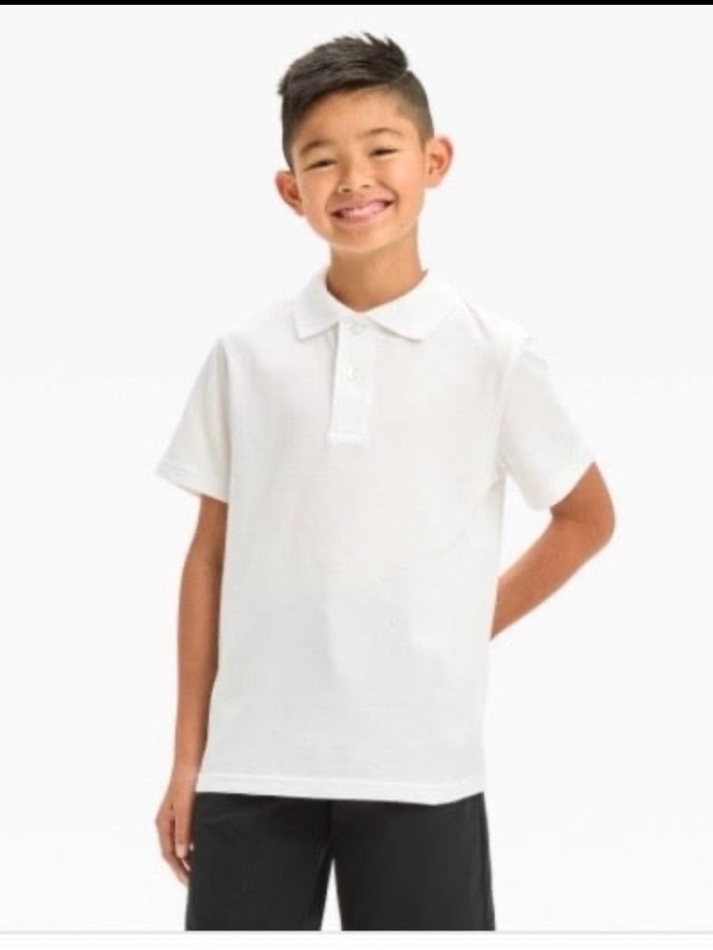 Boys' Short Sleeve Jersey Uniform Polo Shirt - Cat & Jack™ White Size Small new